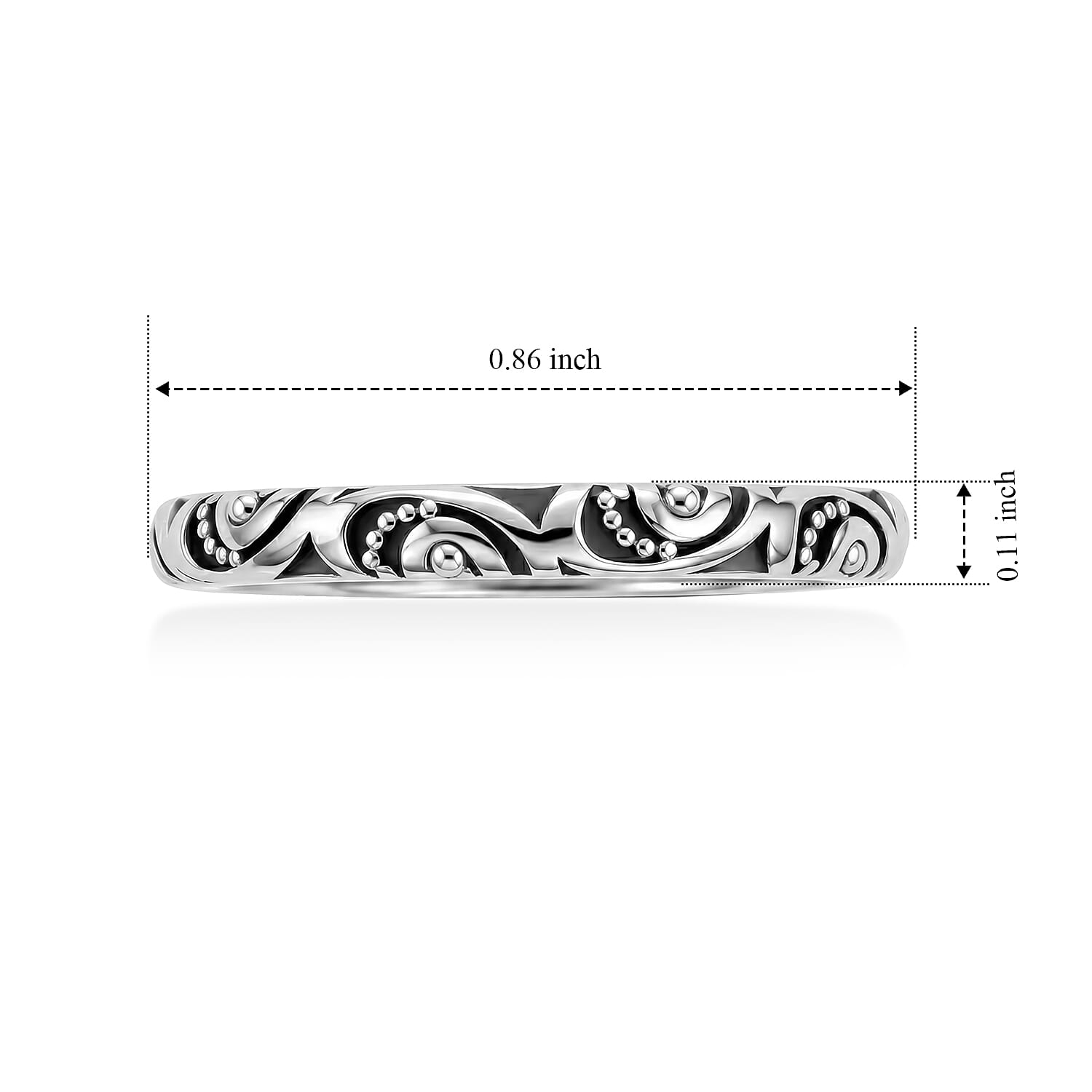 Footprint Band Ring in Sterling Silver (Size 5.0) 1.90 Grams