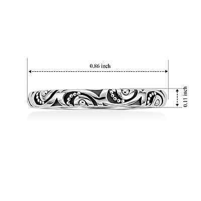 Footprint Band Ring in Sterling Silver (Size 5.0) 1.90 Grams
