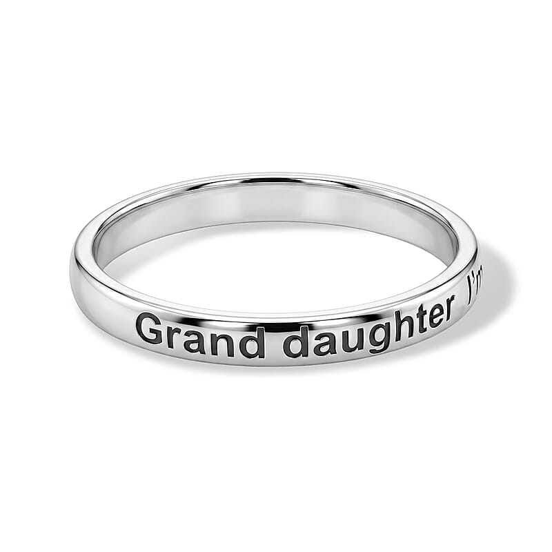 Grand Daughter Im So Glad You'Re Mine Band Ring in Sterling Silver (Size 9.0) 2 Grams
