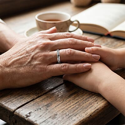 Grand Daughter Im So Glad You'Re Mine Band Ring in Sterling Silver (Size 9.0) 2 Grams