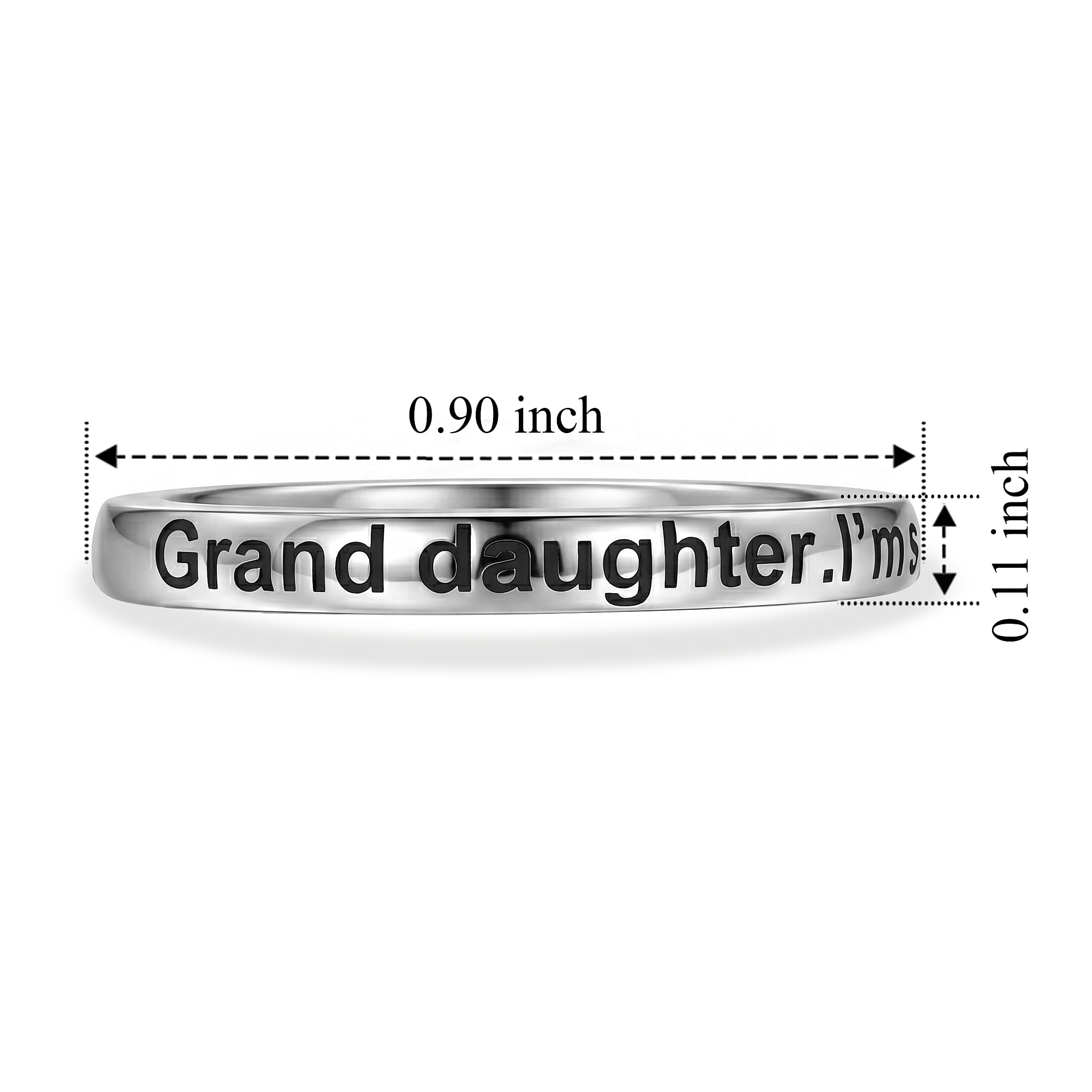 Grand Daughter Im So Glad You'Re Mine Band Ring in Sterling Silver (Size 9.0) 2 Grams