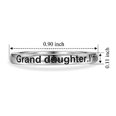Grand Daughter Im So Glad You'Re Mine Band Ring in Sterling Silver (Size 9.0) 2 Grams