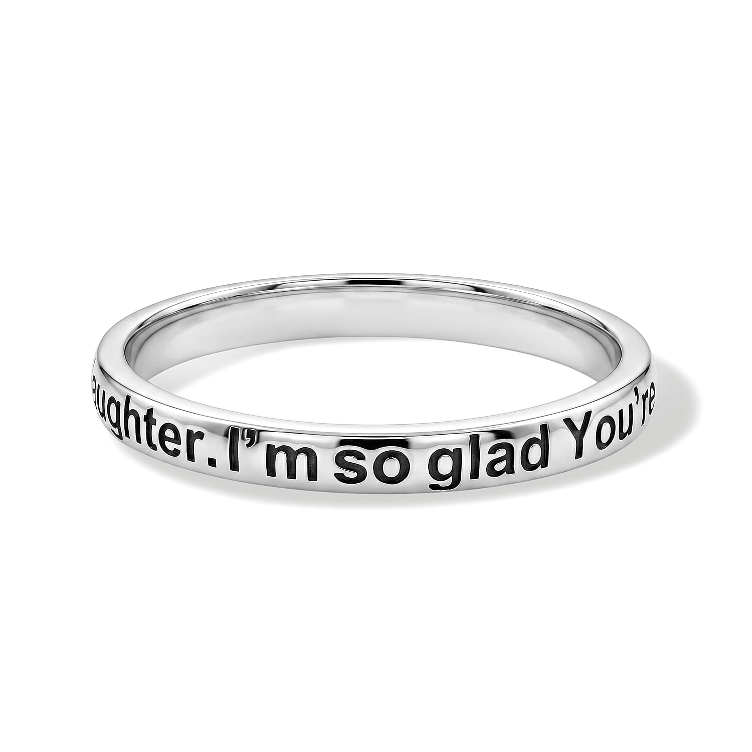 Grand Daughter Im So Glad You'Re Mine Band Ring in Sterling Silver (Size 9.0) 2 Grams