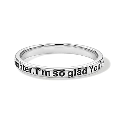 Grand Daughter Im So Glad You'Re Mine Band Ring in Sterling Silver (Size 9.0) 2 Grams