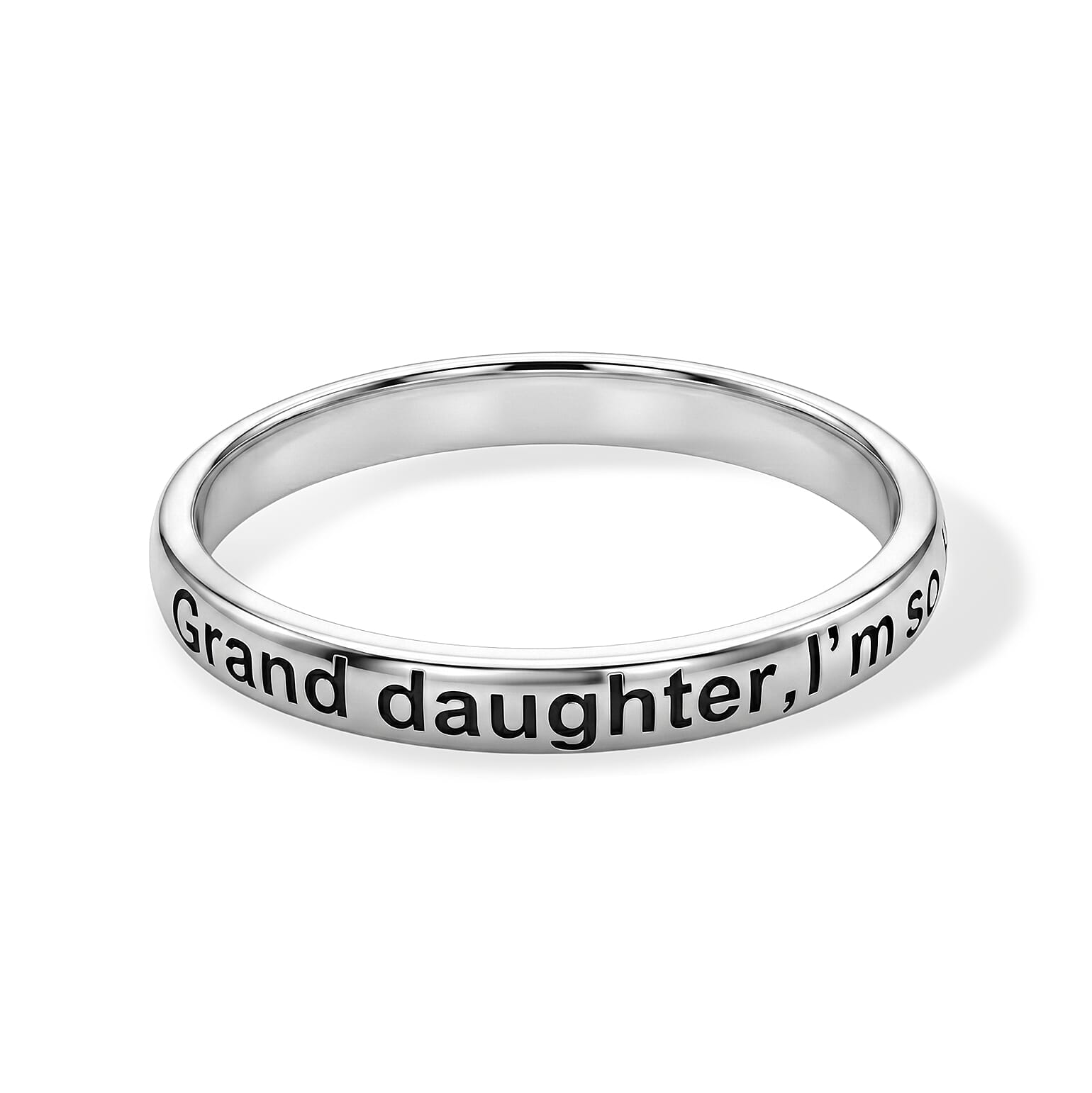 Grand Daughter Im So Glad You'Re Mine Band Ring in Sterling Silver (Size 9.0) 2 Grams