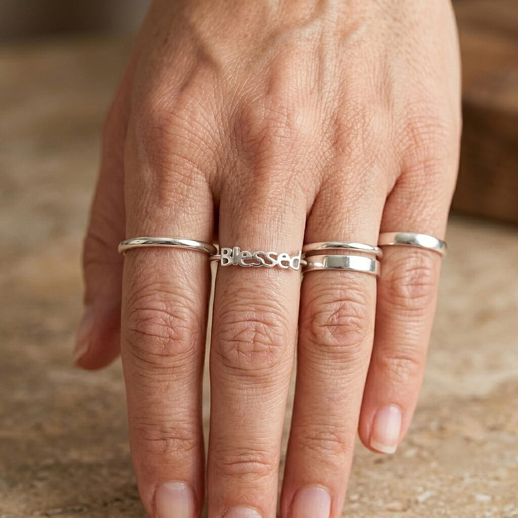 Blessed Ring in Sterling Silver (Size 11.0) 1.22 Grams