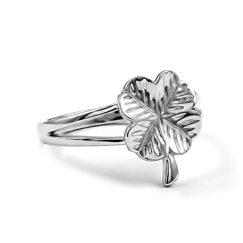 Four Leaf Clover Ring in Sterling Silver (Size 7.0) 2.8 Grams