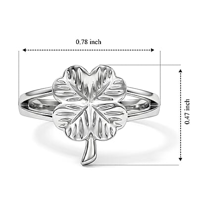 Four Leaf Clover Ring in Sterling Silver (Size 7.0) 2.8 Grams