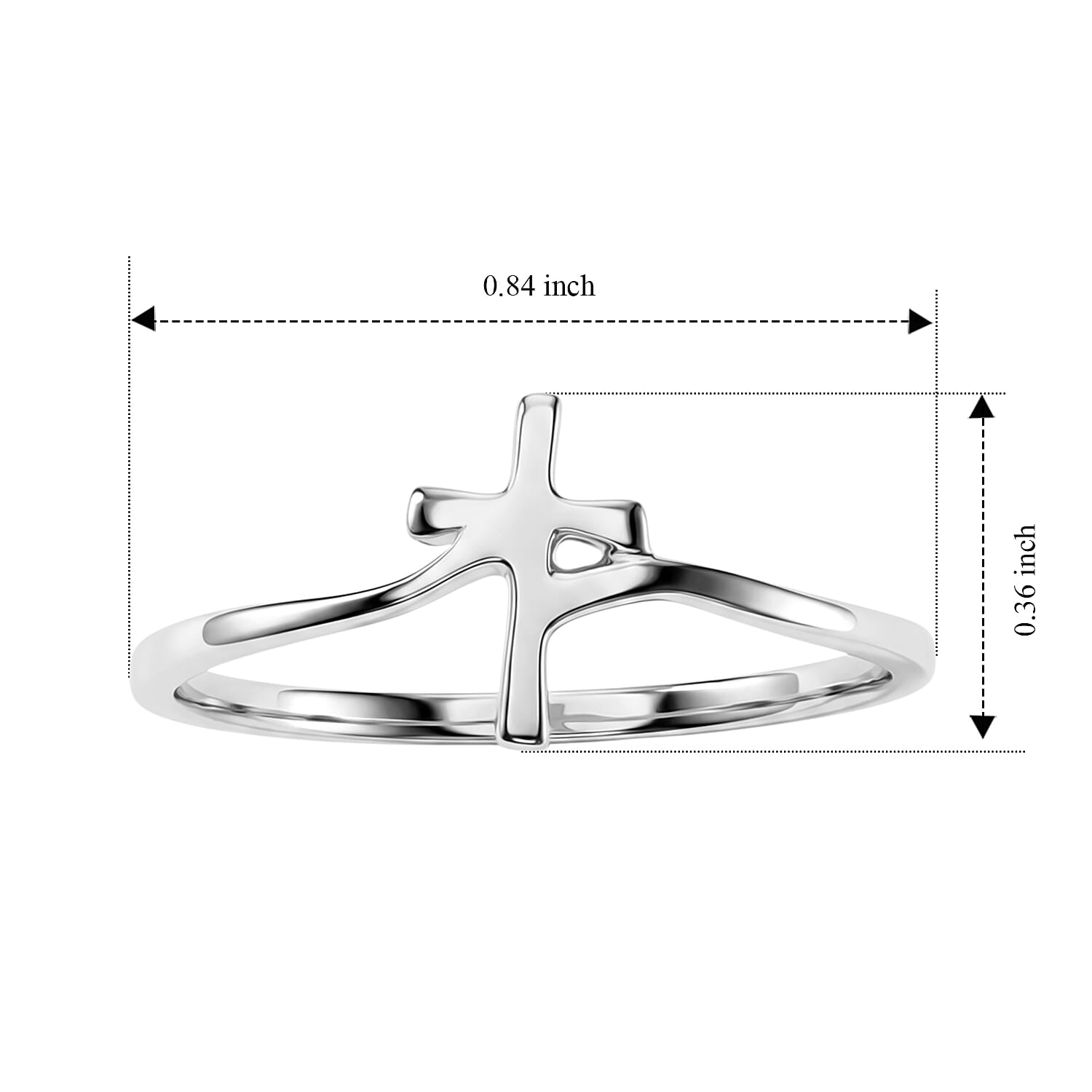 Cross Ring in Sterling Silver (Size 8.5) 0.93 Grams