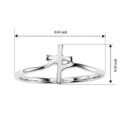 Cross Ring in Sterling Silver (Size 8.5) 0.93 Grams