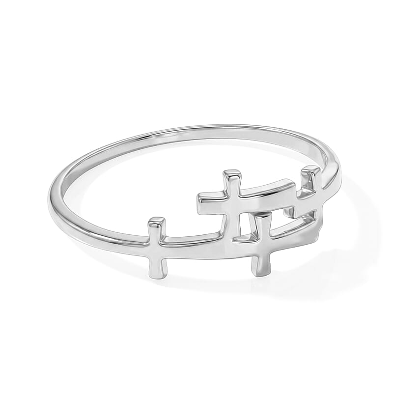 Multi Cross Ring in Sterling Silver (Size 11.0) 1.66 Grams