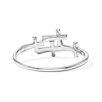Multi Cross Ring in Sterling Silver (Size 11.0) 1.66 Grams