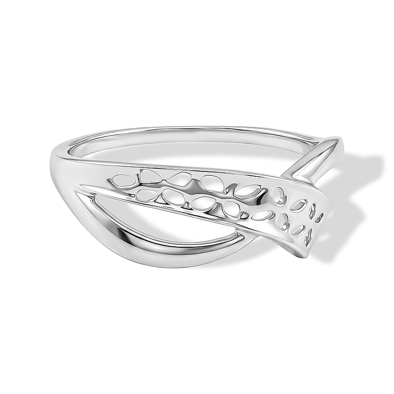 Crossover Ring in Sterling Silver (Size 8.0) 1.6 Grams