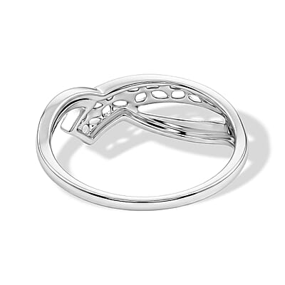 Crossover Ring in Sterling Silver (Size 8.0) 1.6 Grams