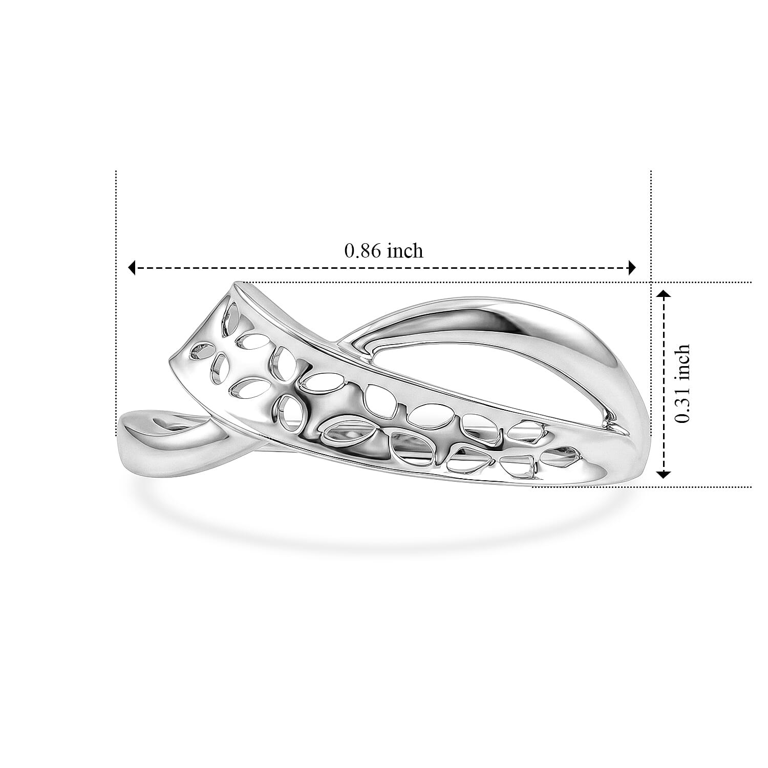 Crossover Ring in Sterling Silver (Size 8.0) 1.6 Grams