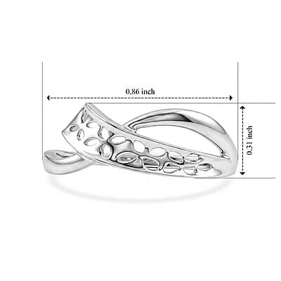 Crossover Ring in Sterling Silver (Size 8.0) 1.6 Grams