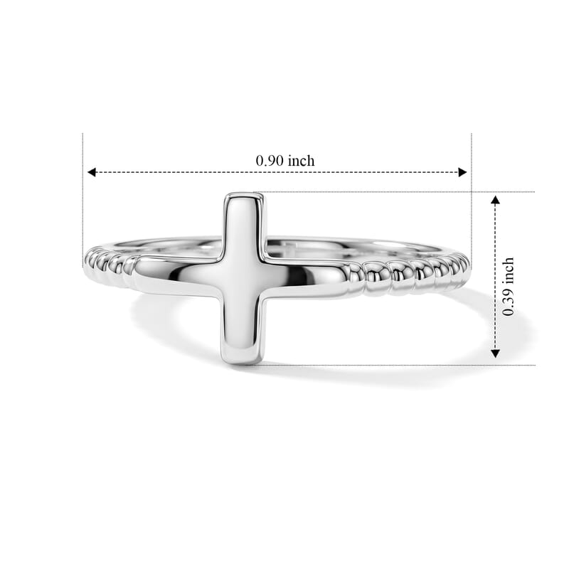 Cross Ring in Sterling Silver (Size 8.0) 1.16 Grams