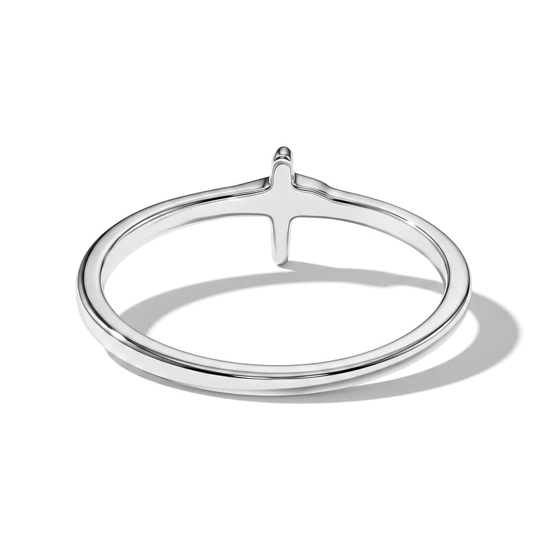 Dainty Cross Ring in Sterling Silver (Size 5.0) 0.80 Grams