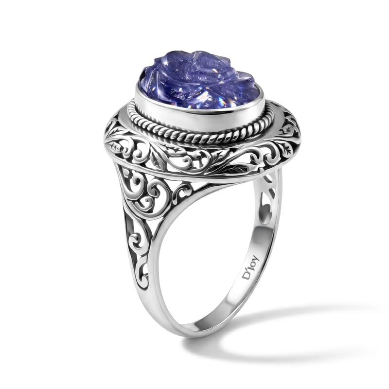 D'Joy Bali Legacy Tanzanite 7.00 ctw Ring in Sterling Silver (Size 5.0)