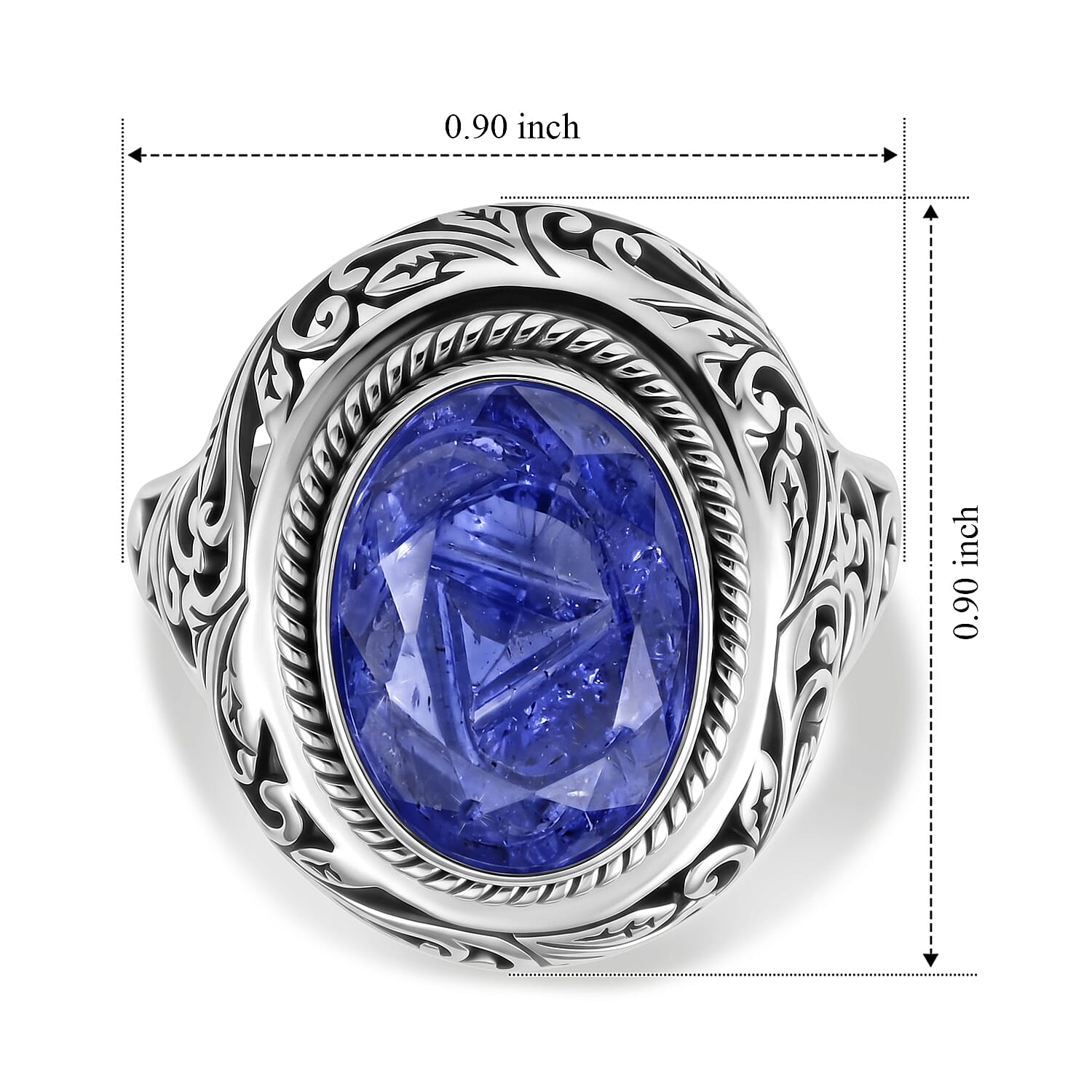 D'Joy Bali Legacy Tanzanite 7.00 ctw Ring in Sterling Silver (Size 5.0)