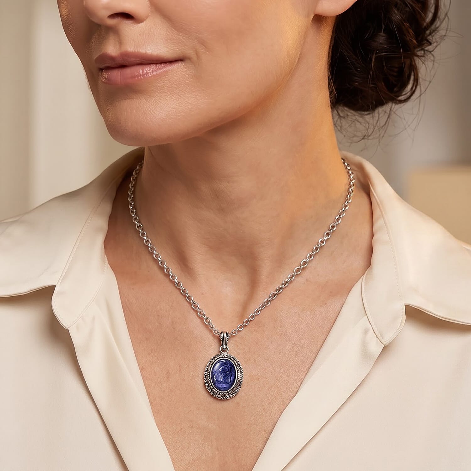 D'Joy Bali Legacy Tanzanite 7.00 ctw Pendant without Chain in Sterling Silver