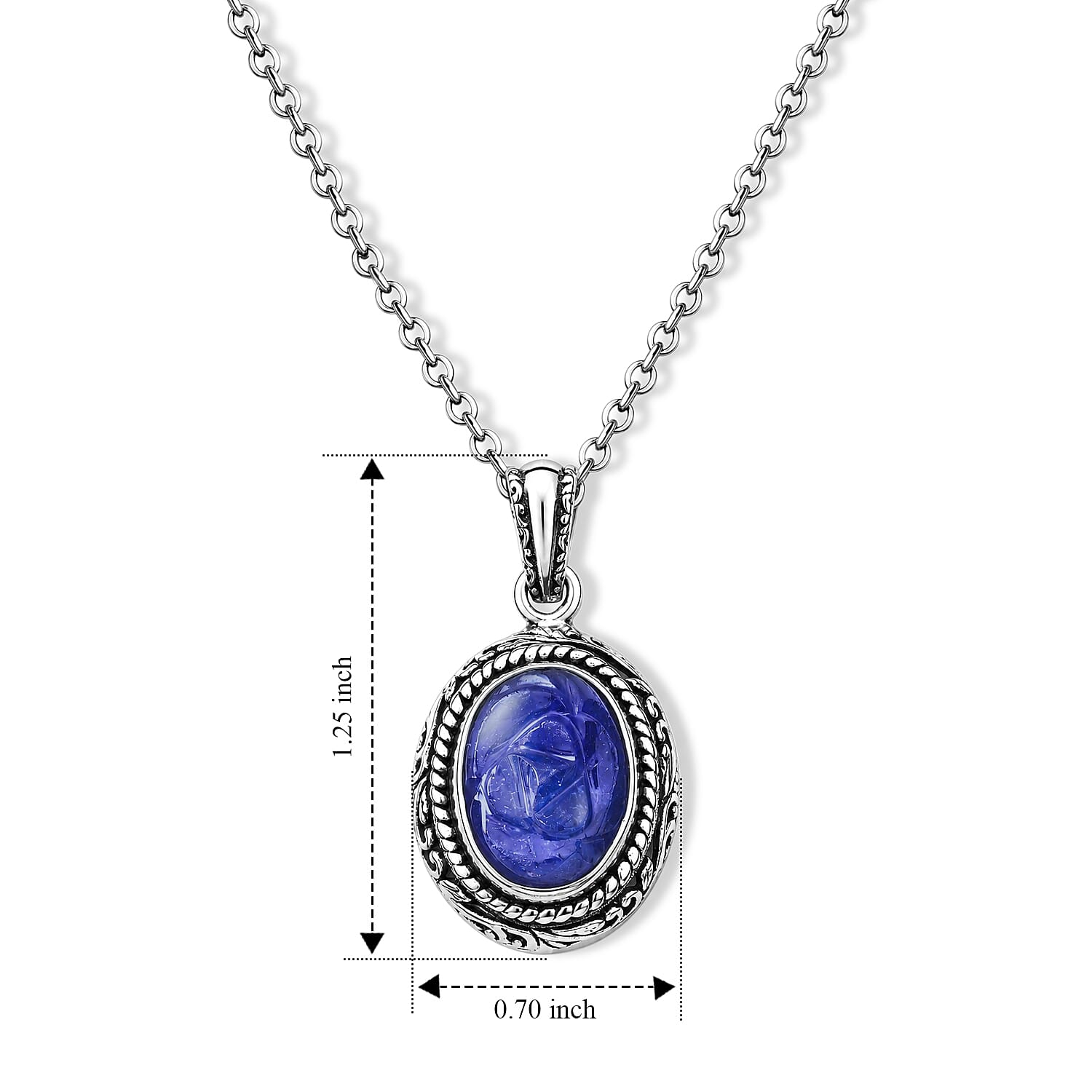 D'Joy Bali Legacy Tanzanite 7.00 ctw Pendant without Chain in Sterling Silver