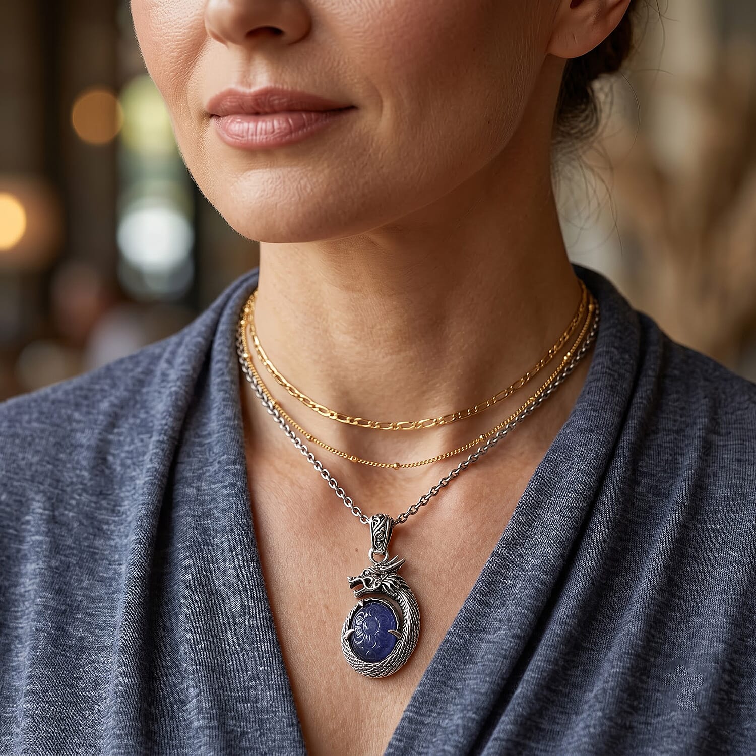 D'Joy Bali Legacy Tanzanite 7.80 ctw Pendant without Chain in Sterling Silver