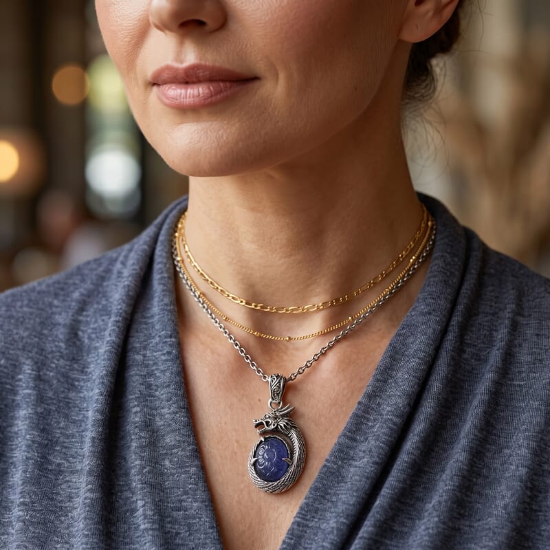 D'Joy Bali Legacy Tanzanite 7.80 ctw Pendant without Chain in Sterling Silver