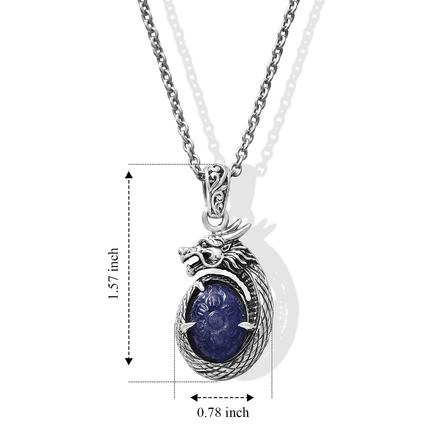 D'Joy Bali Legacy Tanzanite 7.80 ctw Pendant without Chain in Sterling Silver