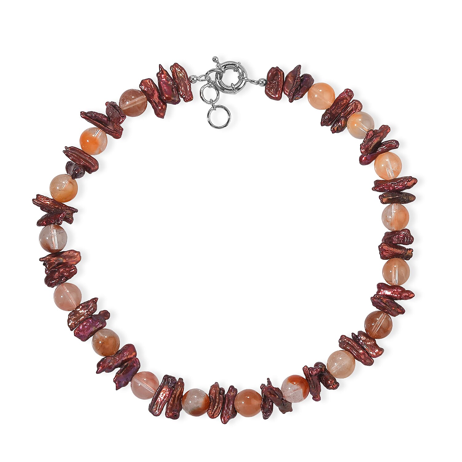 EverTrue Lodolite 180.00 ctw and Purple Pearl (D) Necklace in Platinum Bond 18-19 Inches