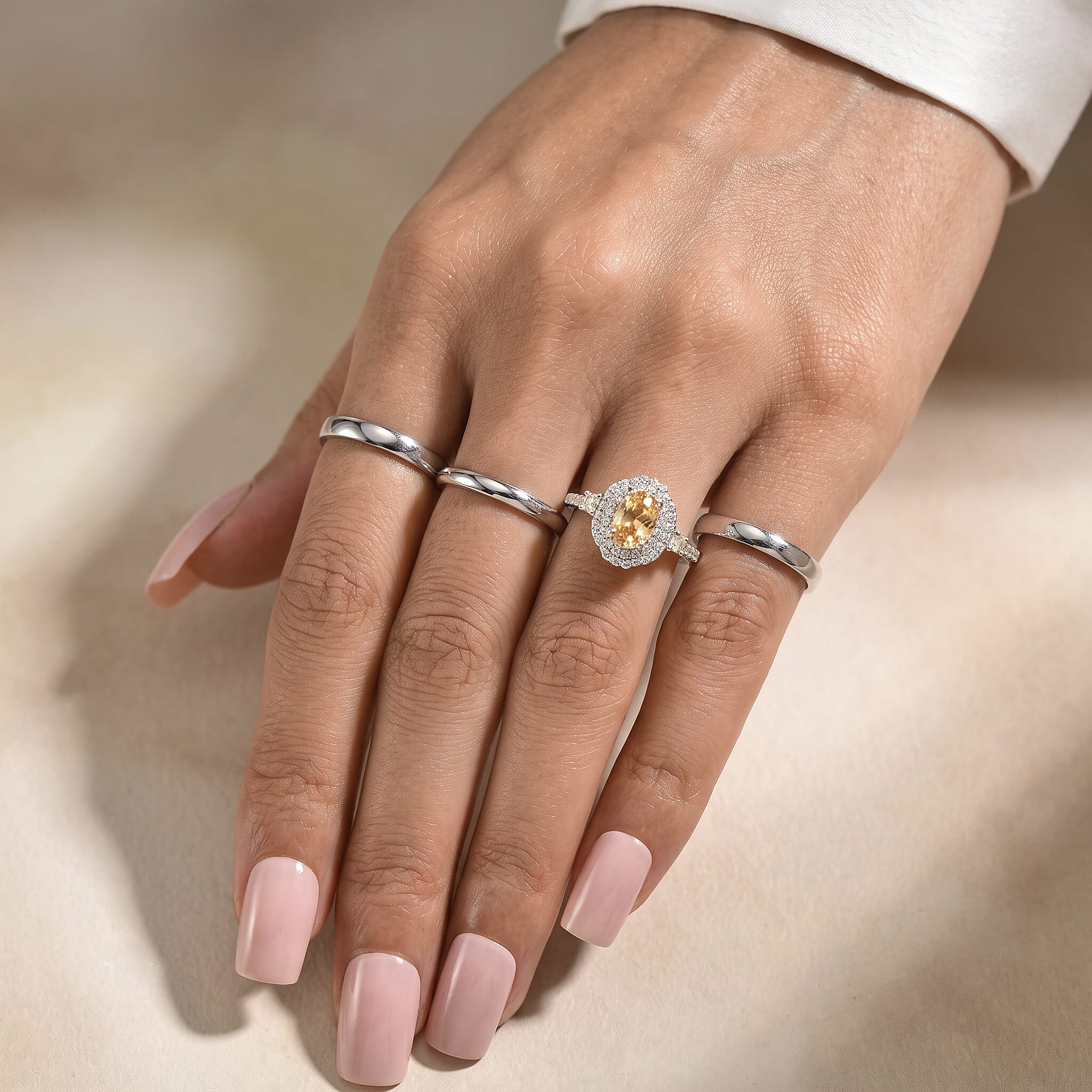 D'Joy Premium Imperial Topaz and Moissanite 1.65 ctw Ring in 18K Vermeil Yellow Gold Over Sterling Silver (Size 6.0)