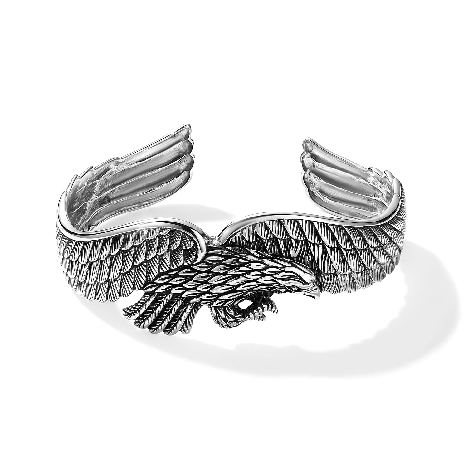 D'Joy Bali Legacy Eagle Bangle Bracelet in Sterling Silver (7.25 In) 20.60 Grams