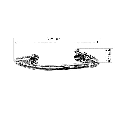 D'Joy Bali Legacy Dragon Bone Bangle Bracelet in Sterling Silver (7.25 In) 21.85 Grams