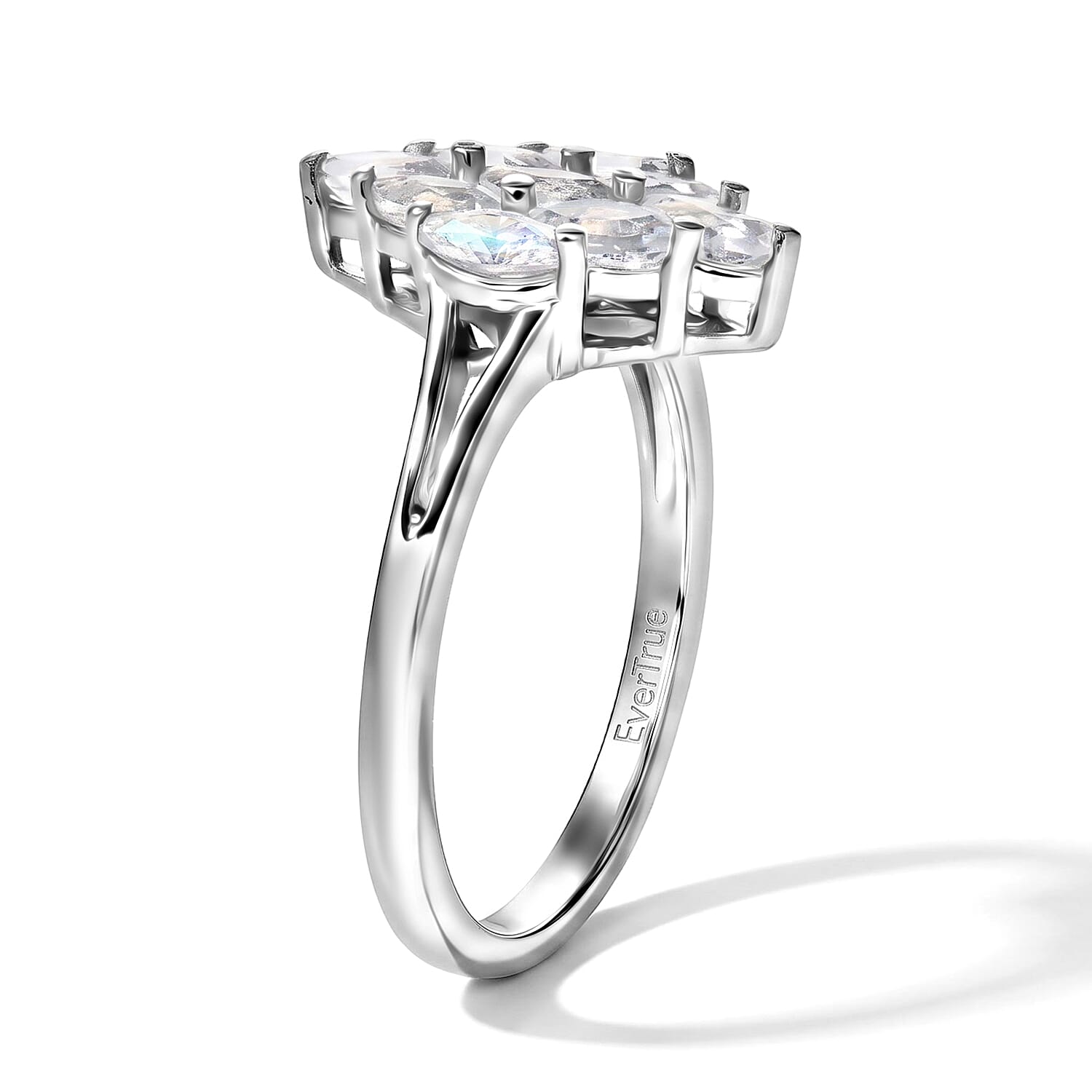 EverTrue Rainbow Moonstone 0.80 ctw Ring in Platinum Bond (Size 5.0)