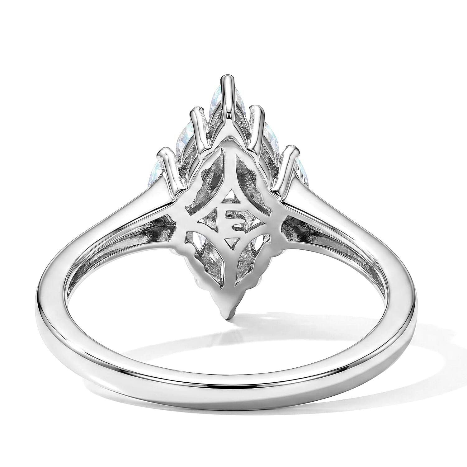 EverTrue Rainbow Moonstone 0.80 ctw Ring in Platinum Bond (Size 5.0)