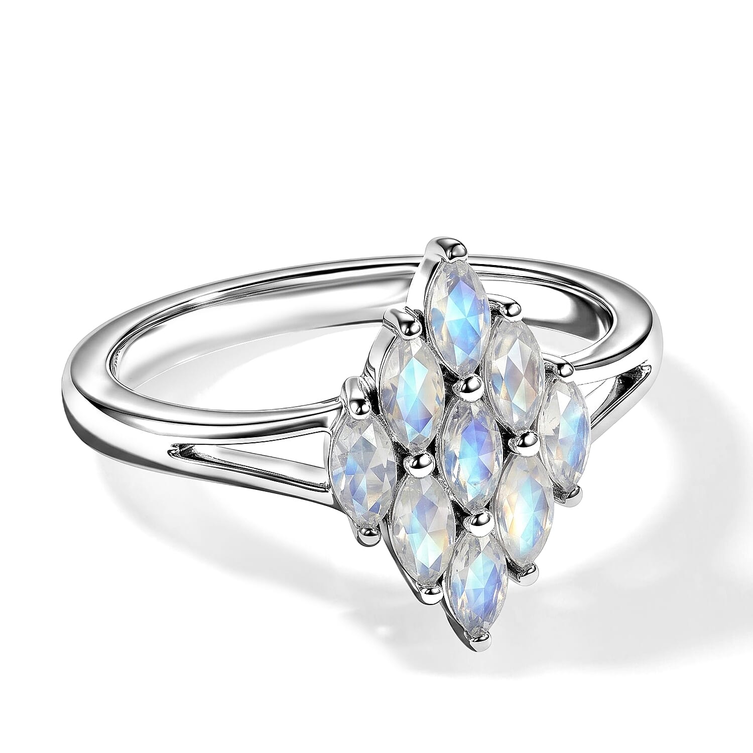 EverTrue Rainbow Moonstone 0.80 ctw Ring in Platinum Bond (Size 10.0)