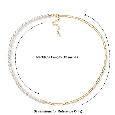 D'Joy Freshwater Pearl Necklace (18-20 Inches) in 18K YG Plated Sterling Silver