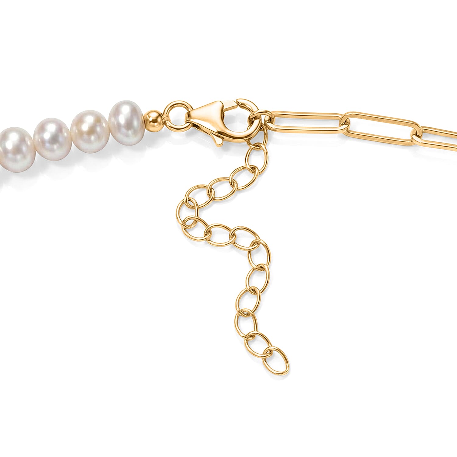 D'Joy Freshwater Pearl Bracelet in 18K YG Plated Sterling Silver (6.50-9.50In)