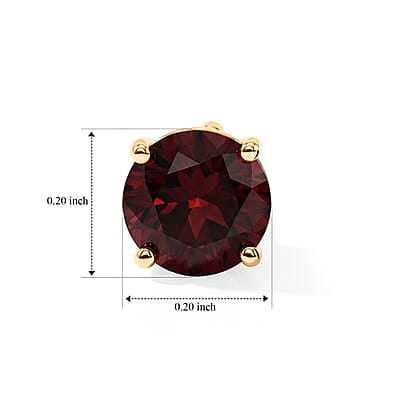 Luxoro AAA Red Zircon 1.50 ctw Earrings in 10K Yellow Gold