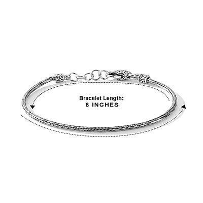 D'Joy Bali Legacy Tulang Naga Bracelet in Sterling Silver (7.25 In) 6.50 Grams