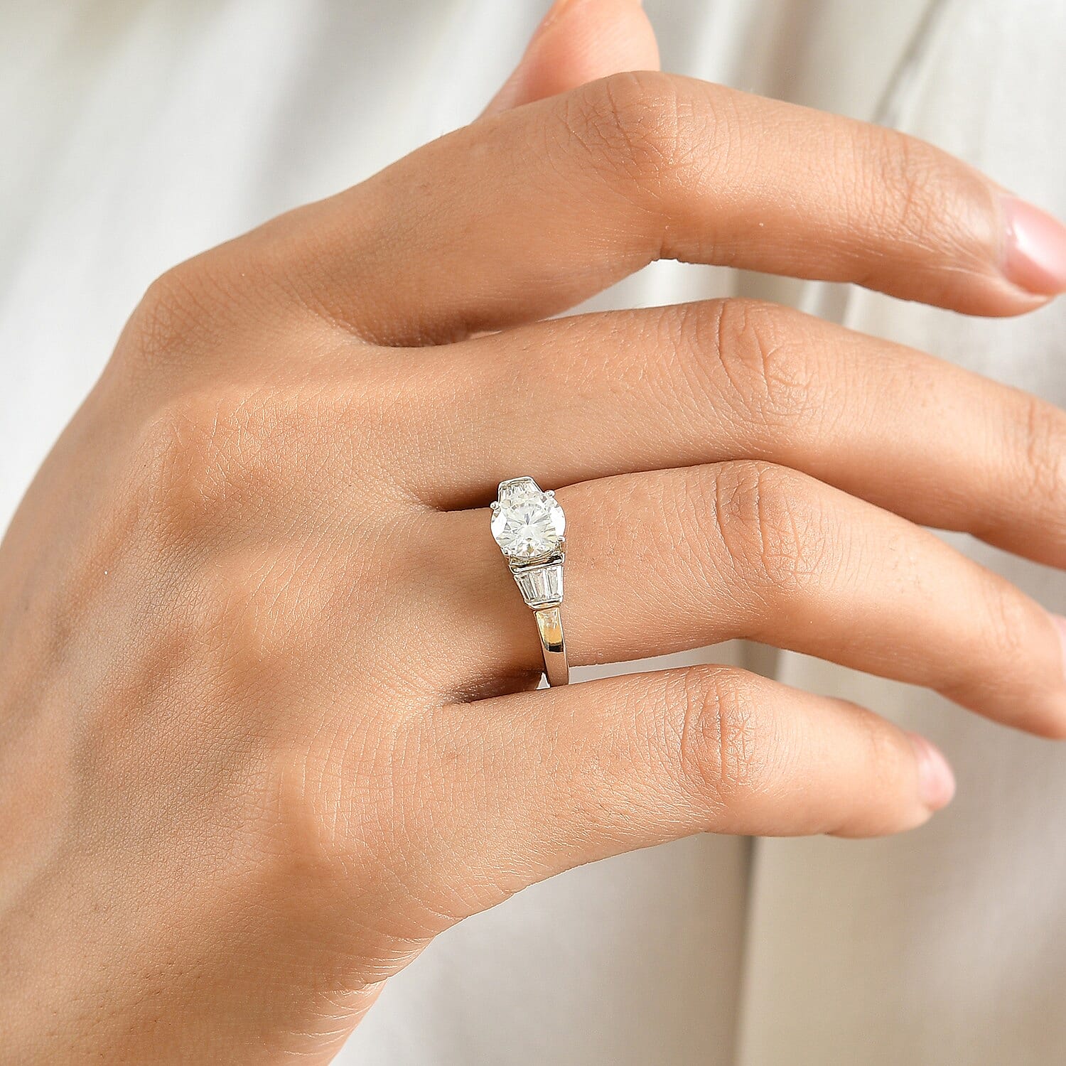 EverTrue Moissanite 1.50 ctw Ring in Platinum Bond (Size 5.0)