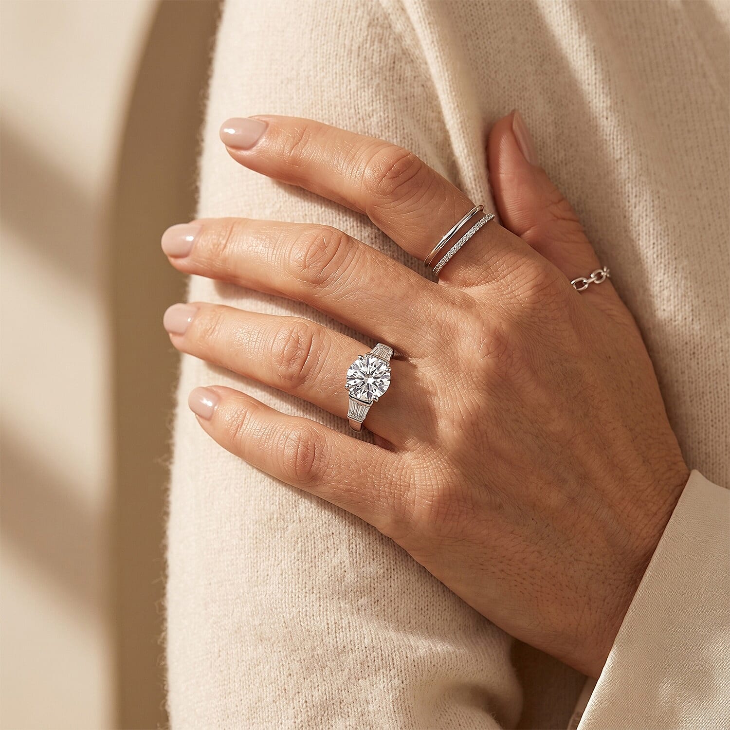 EverTrue Moissanite 1.50 ctw Ring in Platinum Bond (Size 5.0)