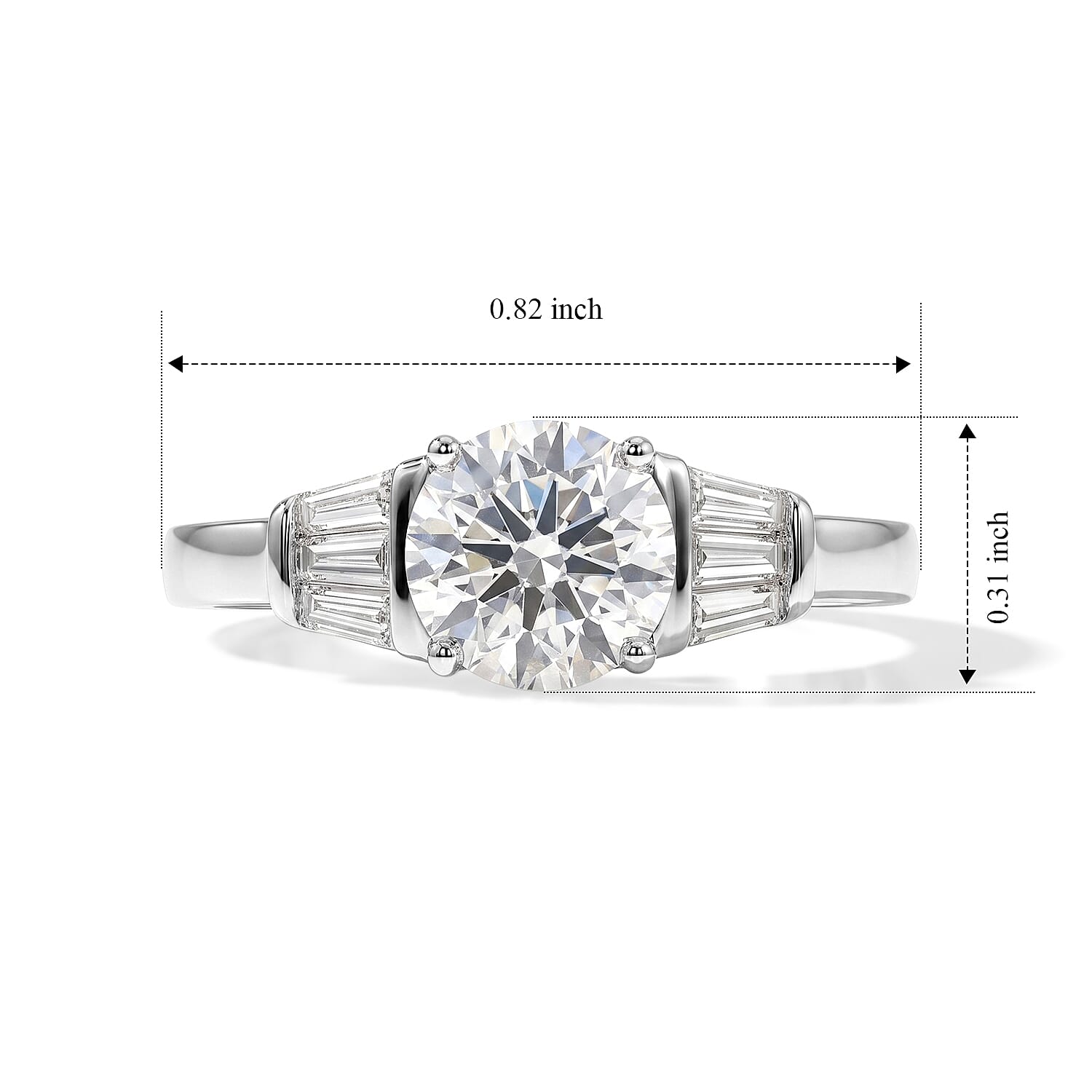 EverTrue Moissanite 1.50 ctw Ring in Platinum Bond (Size 5.0)