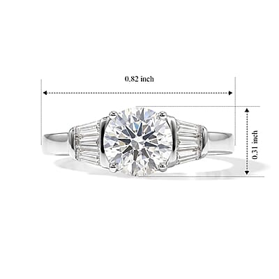 EverTrue Moissanite 1.50 ctw Ring in Platinum Bond (Size 5.0)