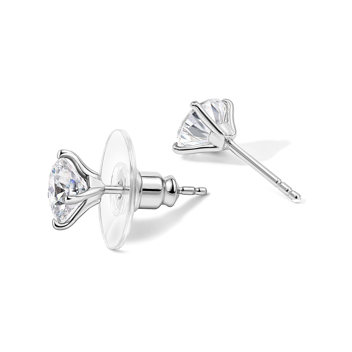 EverTrue Moissanite 2.00 ctw Solitaire Stud Earrings in Platinum Bond