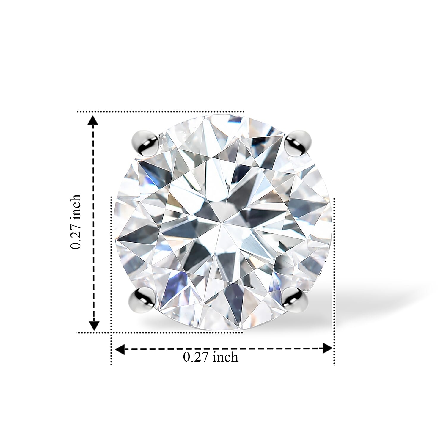 EverTrue Moissanite 2.00 ctw Solitaire Stud Earrings in Platinum Bond