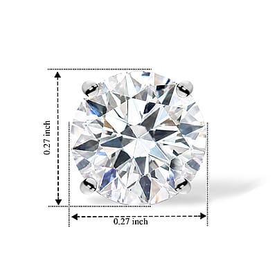 EverTrue Moissanite 2.00 ctw Solitaire Stud Earrings in Platinum Bond
