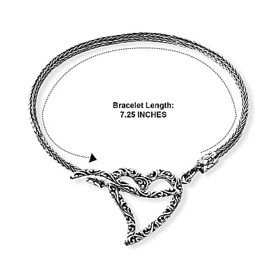 D'Joy Bali Legacy Tulang Naga Chain Bracelet in Sterling Silver (7.25 In) 8.90 Grams
