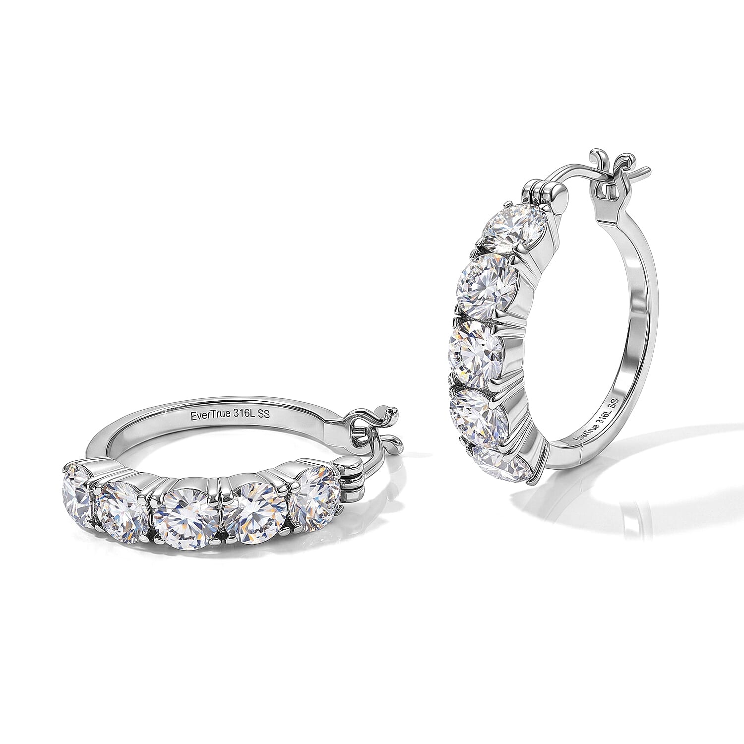 Doorbuster EverTrue Moissanite 4.75 ctw Earrings in Stainless Steel