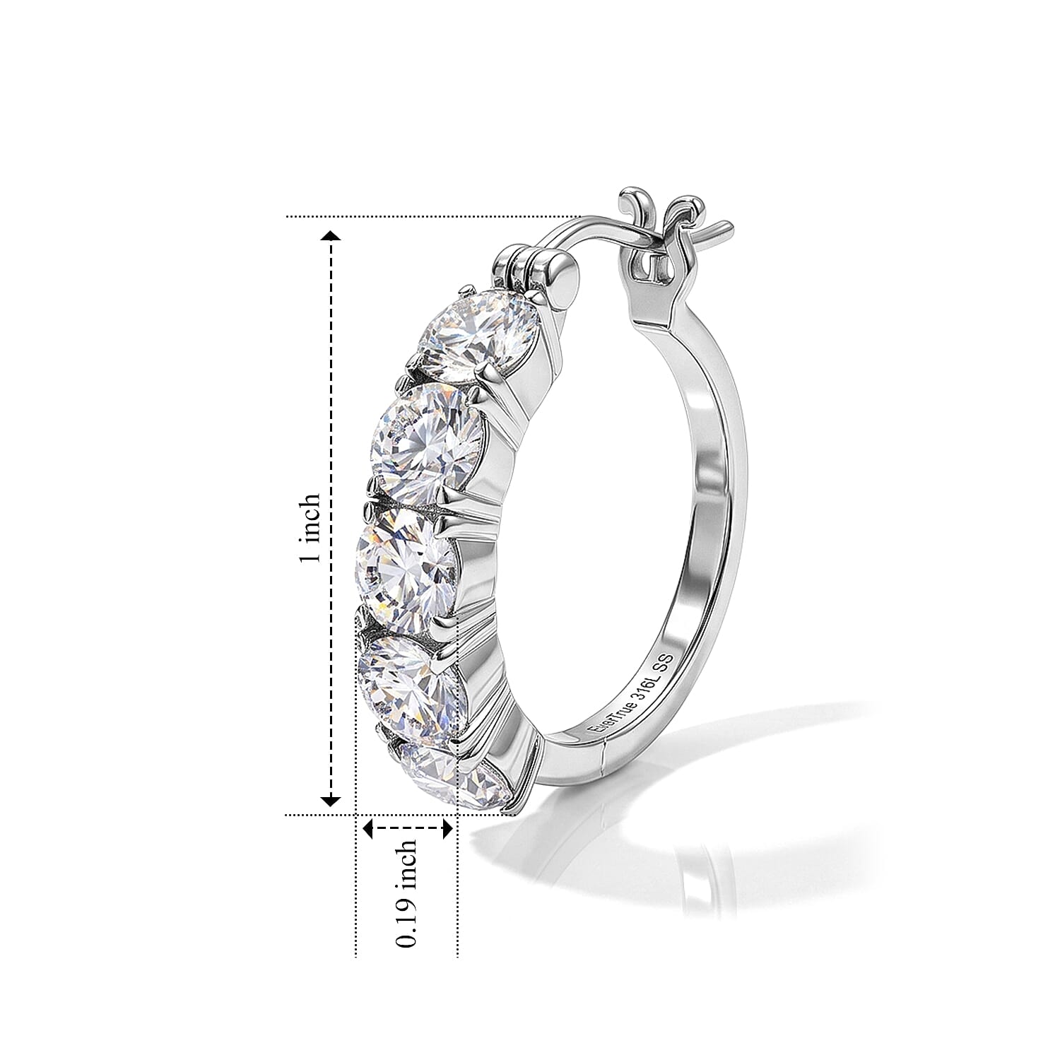 Doorbuster EverTrue Moissanite 4.75 ctw Earrings in Stainless Steel